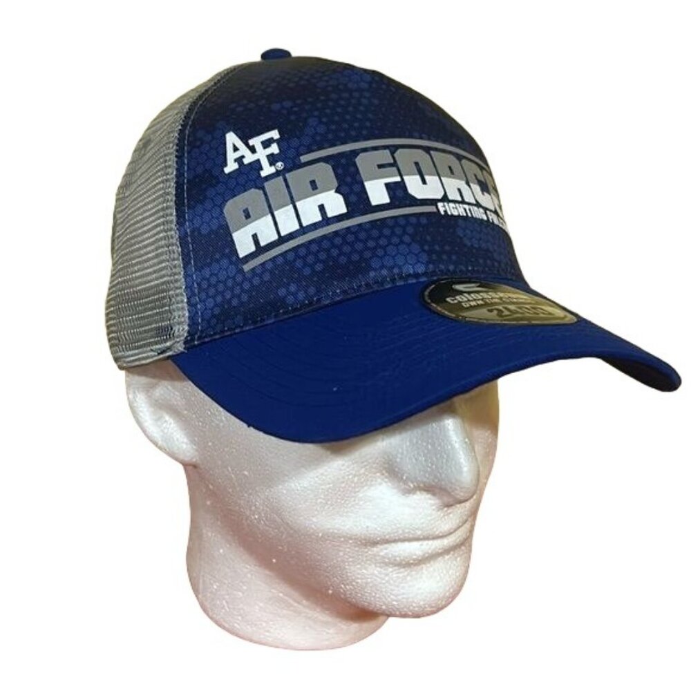 Air Force Hat Falcons Trucker Blue White SnapBack Colosseum New